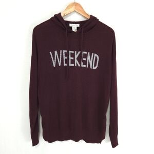Rachel Zoe Women's Burgundy 'Weekend' Hoodie Pullover Sweater